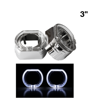 Капачки за LED лупи 3" BMW LED White — к-т 2бр.