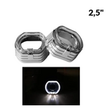 Капачки за LED лупи 2.5" BMW LED White — к-т 2бр.