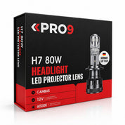 LED крушки PRO9 H7 с лупи 80W 6000K 10000lm 12-24V