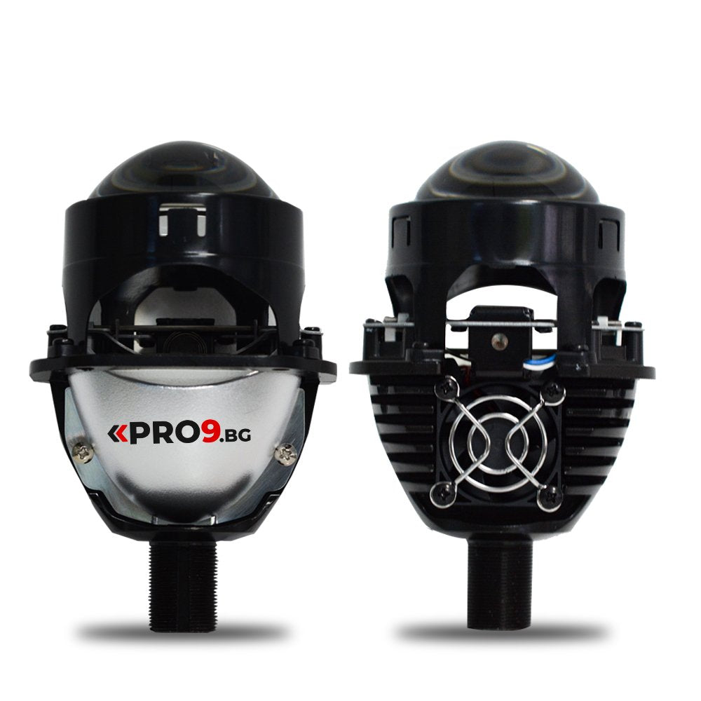 Bi-LED Projector Lenses for Retrofit 55W 2.5 inch +500% brightness 8500lm 6000K low and high beam — set of 2 pcs.