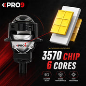 Bi-LED Лупи за вграждане 55W 3.0 инча +500% яркост 8500lm 6000K къси и дълги — к-т 2бр.