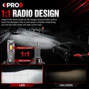 LED крушки PRO9 H4 65W 6000K 12000lm 12-24V