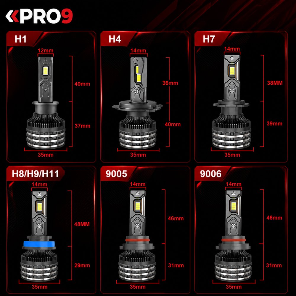 LED крушки PRO9 H4 65W 6000K 12000lm 12-24V