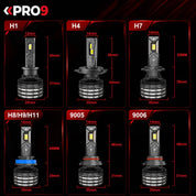 LED крушки PRO9 H4 65W 6000K 12000lm 12-24V