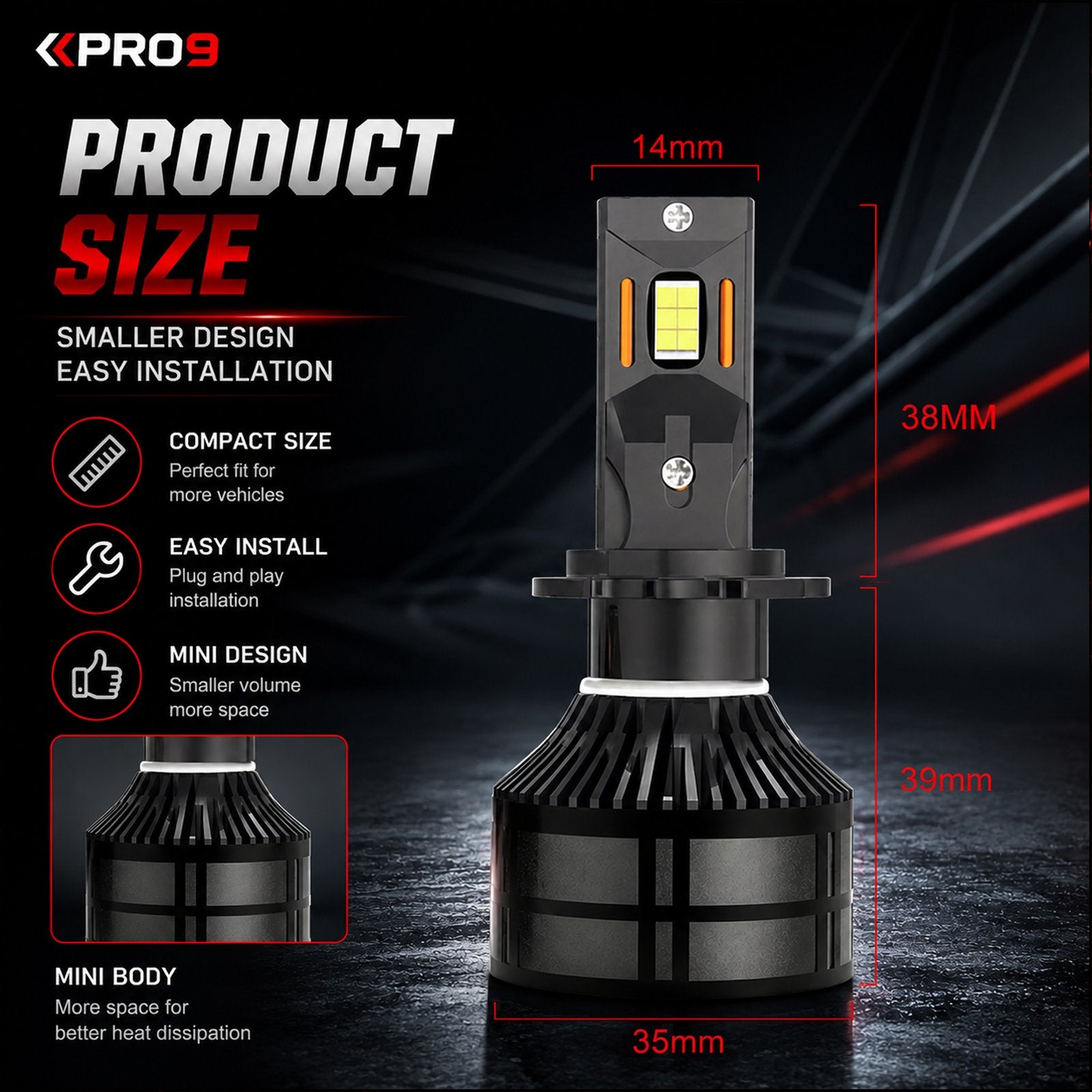 LED крушки PRO9 H7 60W 6000K 14000lm 12-24V